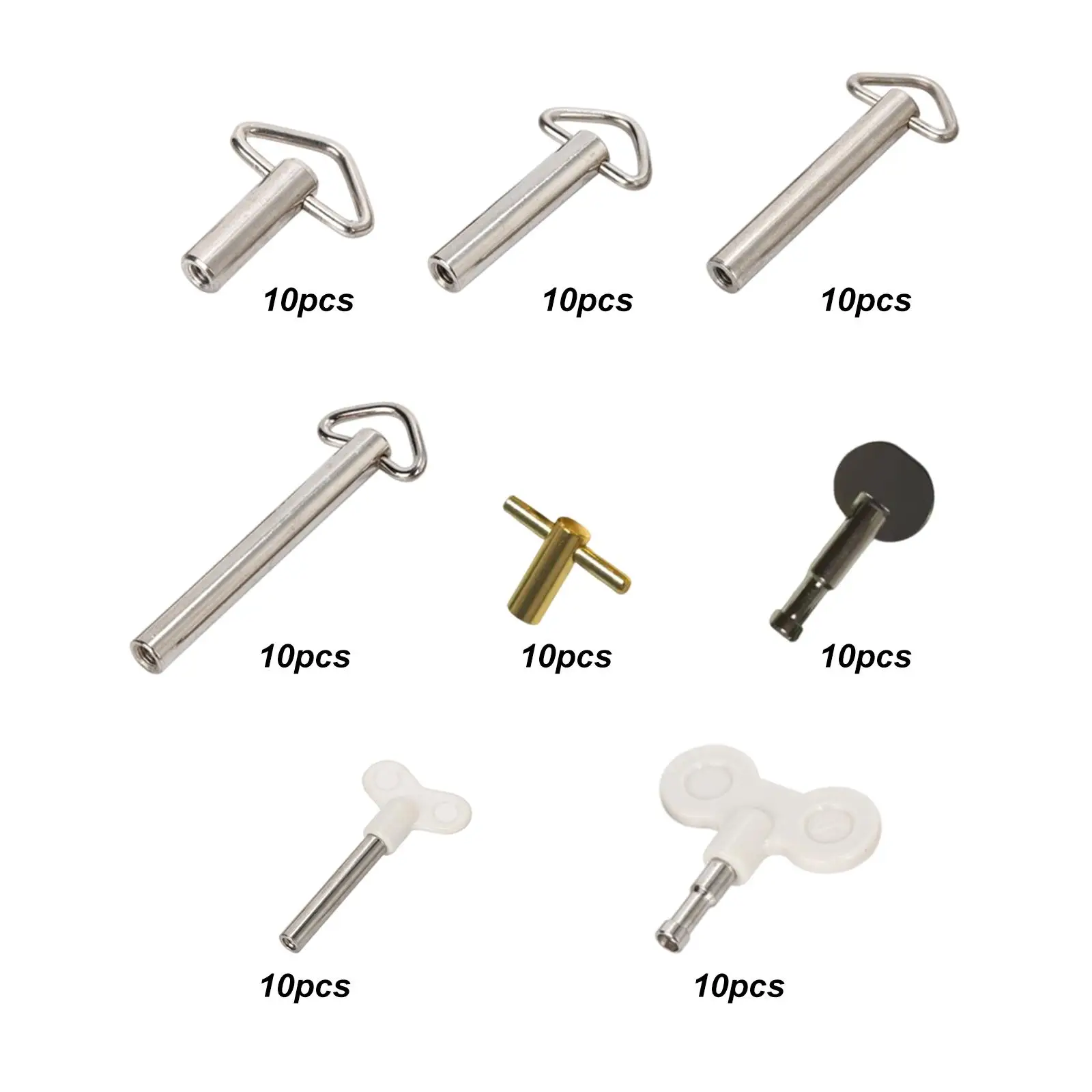 10Pcs Music Box Winding Keys Components Sturdy Metal Music Box Accessories Replacement for Winding Chain Wall Clocks Repair Tool