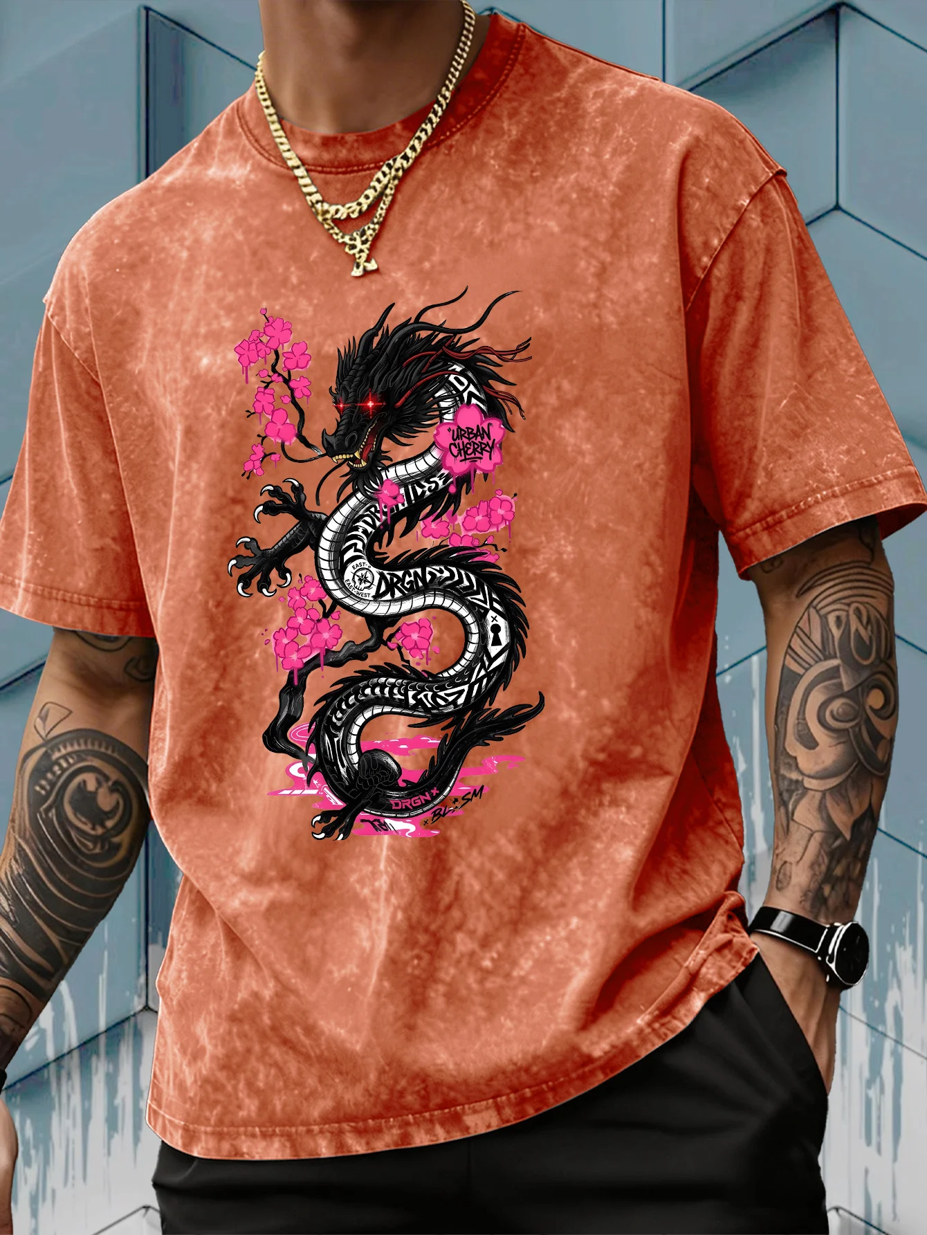 Мужская футболка с принтом чер – обзор и цена Acid Wash Vintage Graphic T Shirt
