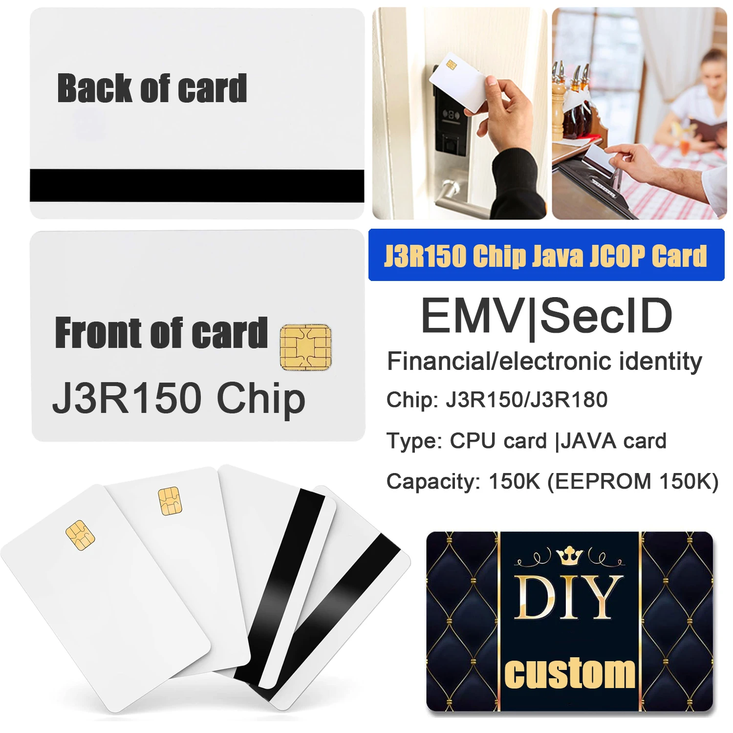 

J3R150 Chip Java JCOP Card UNFUSED INITIALIZED Dual Interface EMV SECID EEPROM Track HICO Magnetic Stripe Replace J2A040 Chip