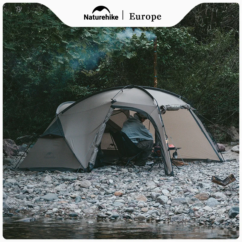 Naturehike Сверхлегкая нейлоновая палатка для кемпинга 30D, 4-сезонная водонепроницаемая палатка для 2 человек, укрытие для походов, непромокаемая палатка с дымоходом