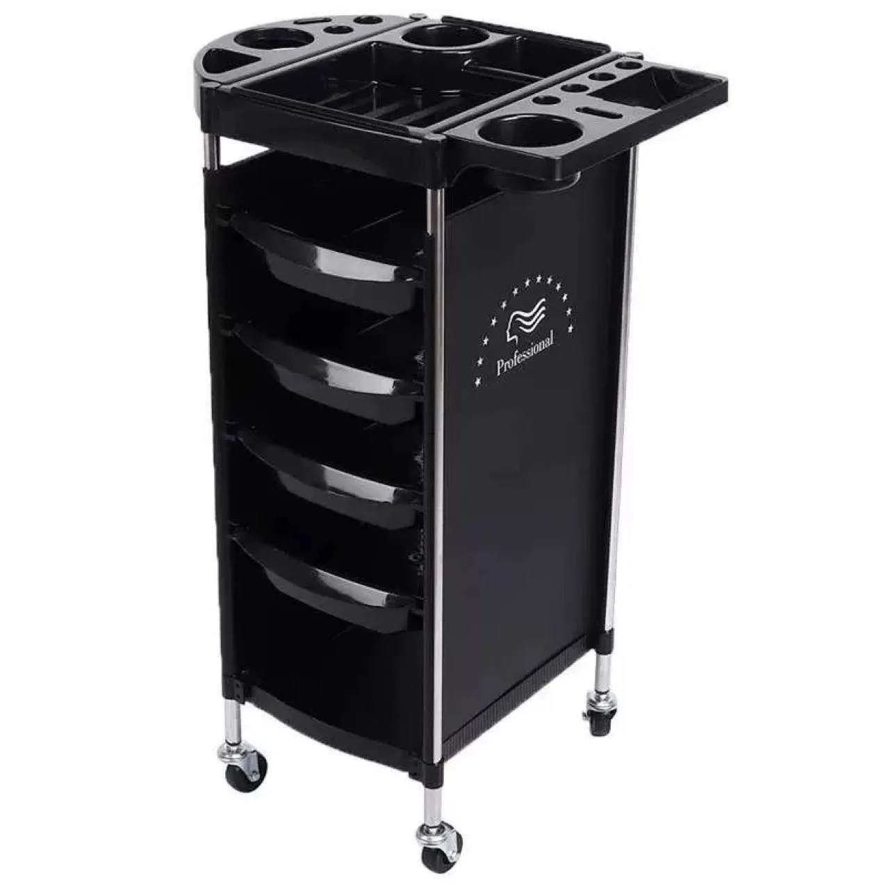 Wholesale Hairdressing Tool Salon Trolley Hair Coloring Storage Cart With Wheel Hair Dryer Holder With Drawers