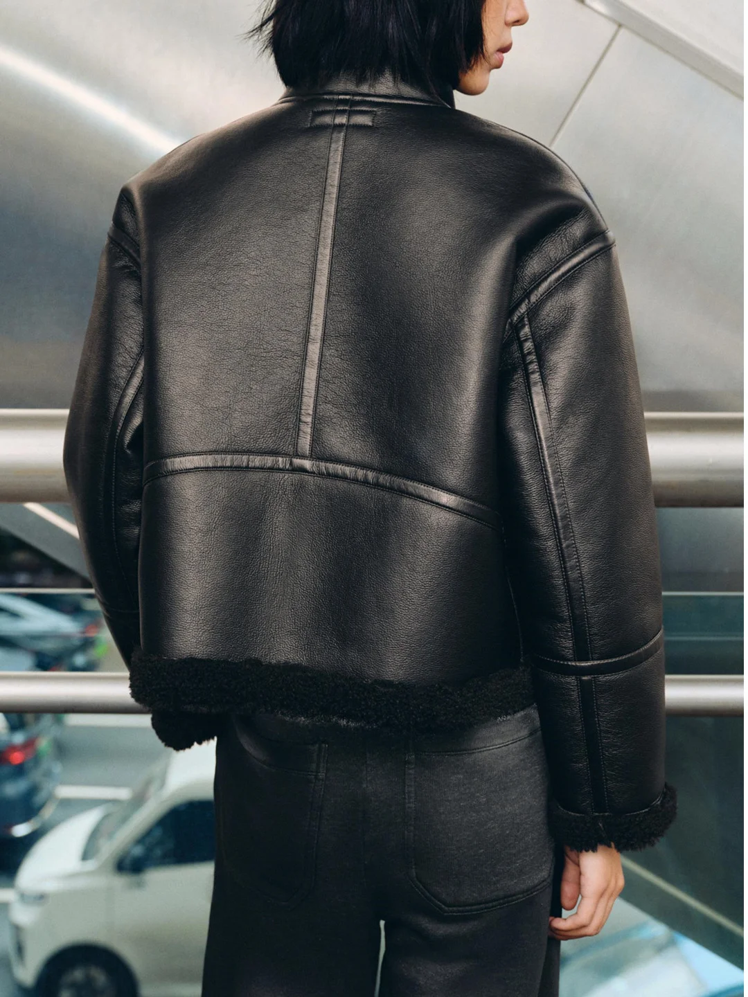 على الوجهين Fce سستة طويلة Sve الوقوف طوق Jaet المرأة شتاء جديد وصول معطف جلد عادية Sle بولي Leather الجلود