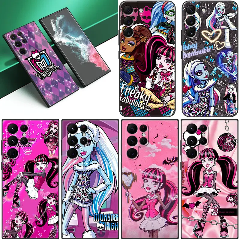 Monsters High Black Phone Case For Samsung Galaxy S22 S21 Ultra S20 FE S10E S10 Lite S8 S9 Plus S7 Edge 5G Soft Cover