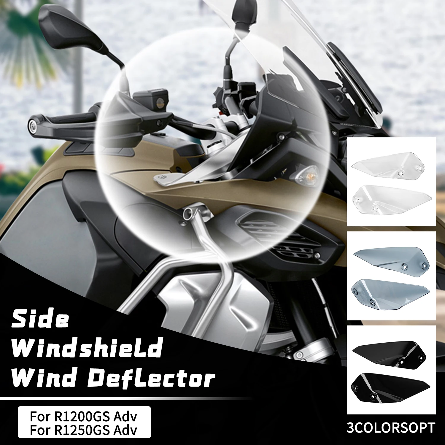

Windshield Windscreen Side Panel Deflector Airflow Hand Shield Protector For BMW R1200GS Adv 2014-2020 R1250GS Adv 2019-2024