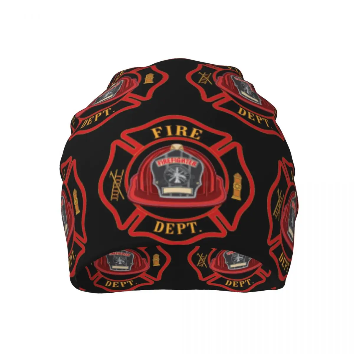 

Red Fire Department Badge Knitted Hat For Men And Women,,Firefighter Gift Unisex winter Warm Brimless Urinal Hat