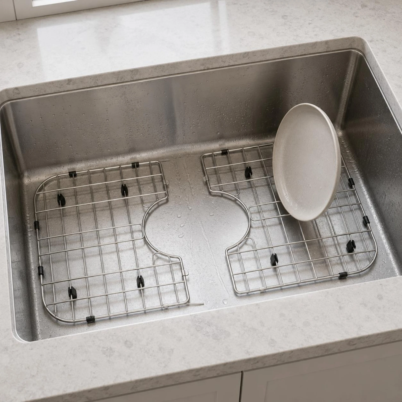 Rectangular Sink Drain Rack Detachable Sink Drain Rack Kitchen Hardware Silver Scratch Protection
