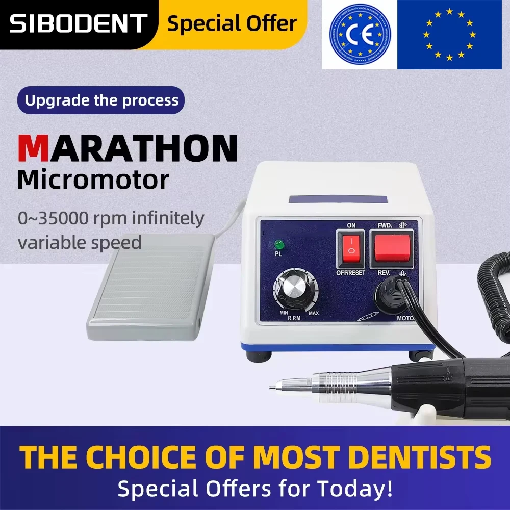 Dental Hand Grinder Lab MARATHON N3 Micromotor Polishing E-TYPE 35000 RPM Dental Lab Equipment Dentist Nail Drills Machine Tools