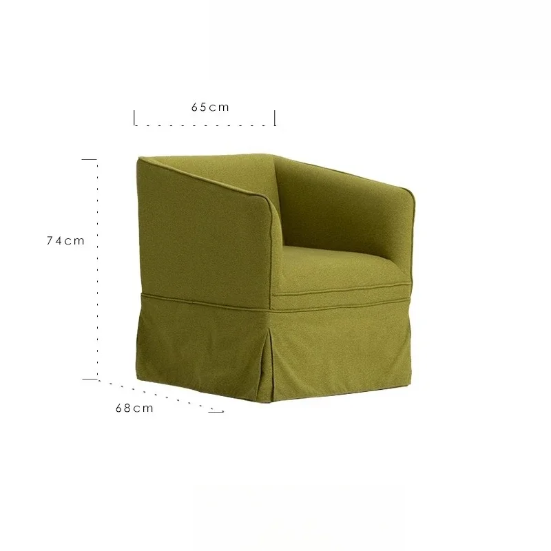 كرسي أخضر صغير، كرسي أريكة فردي مع زلاجات دوارة، كرسي غرفة المعيشة للدراسة #1