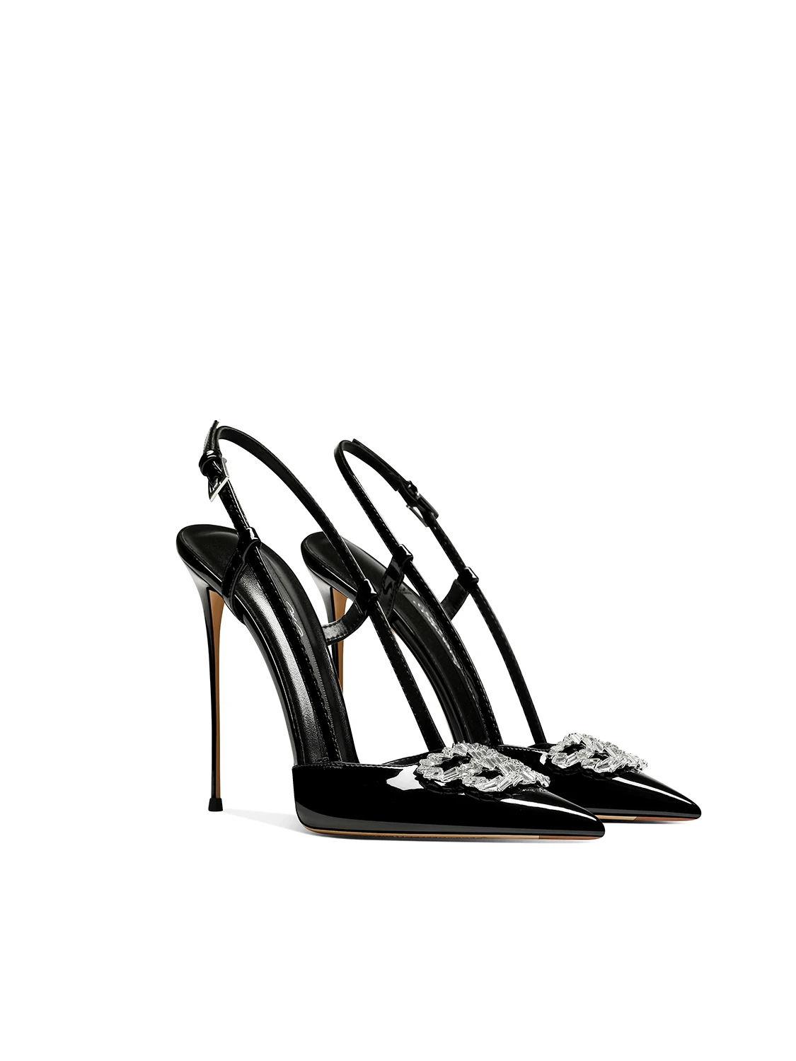 

Patent Leather Black 2025 New Temperament High-heeled Sandals Women's Thin Heels Pointed