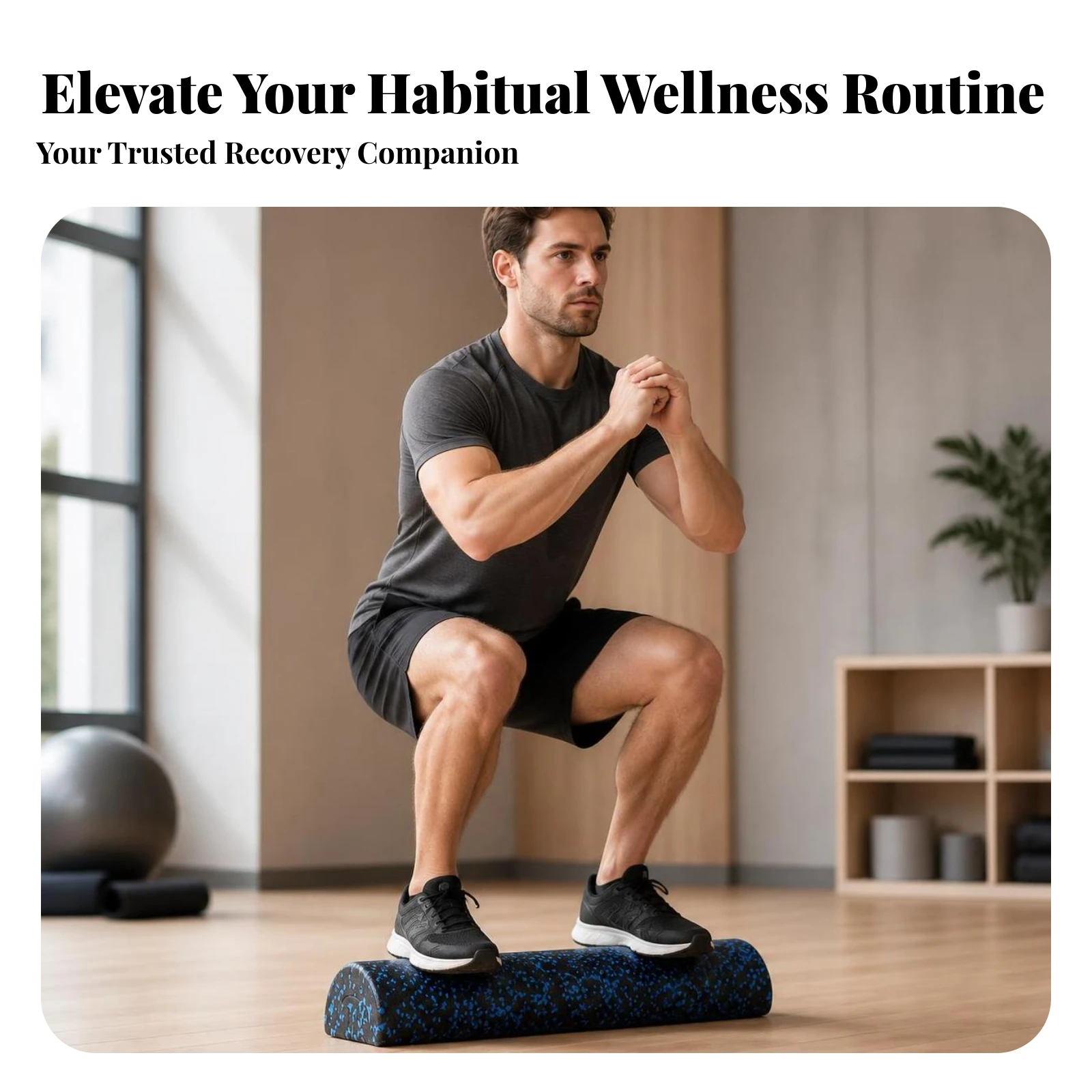 Half-Round Foam Roller High-Density Foam Roller with Flat Base Fitness Equipment Versatile Professional Quality for Yogis