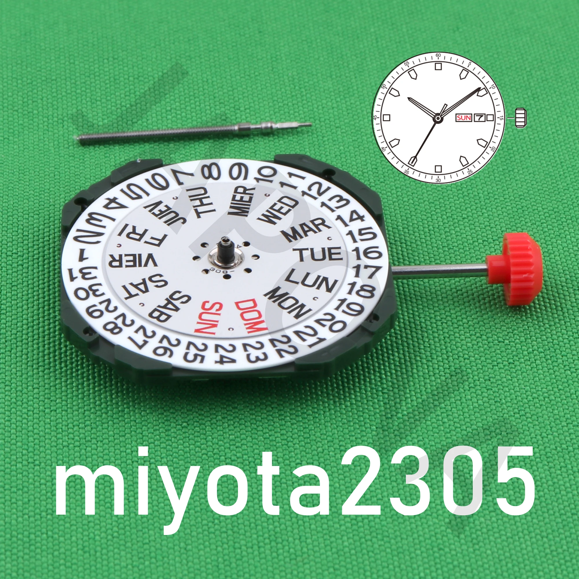 2305 movement miyota 2305 Standard quartz movement with day-date display japan movement Spain and English 2305-20A