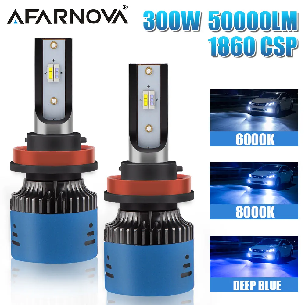 

2PCS H8 Led Headlight H9 LED Bulb H11 LED Fog Lamp High Power 6000K 8000K 10000K Auto Daytime Running White Ice Blue Deep Blue