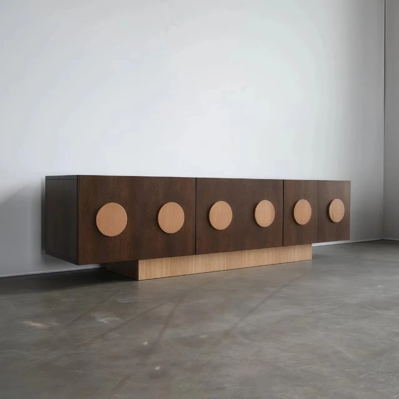 

Modern wooden TV cabinet with round handle furniture is simple