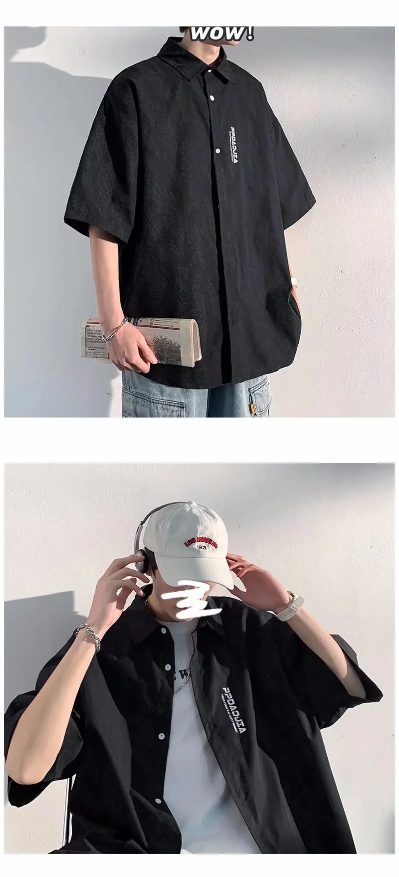 Японский модный бренд, минималистичная рабочая одежда в уличном стиле, рубашка с короткими рукавами, летняя тонкая свободная рубашка с рукавами пять четвертей
