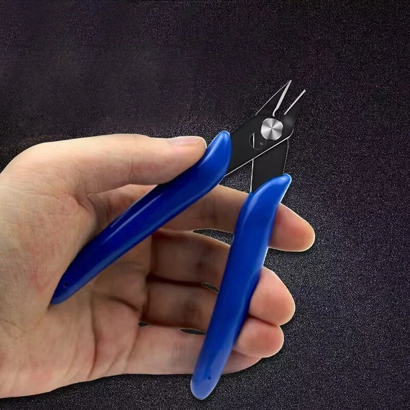 1pcs Light Weight Mini 130mm Electrical Crimping Plier Snip Cutter Hand Tool Long Nose Cutting Pliers Blue Handle