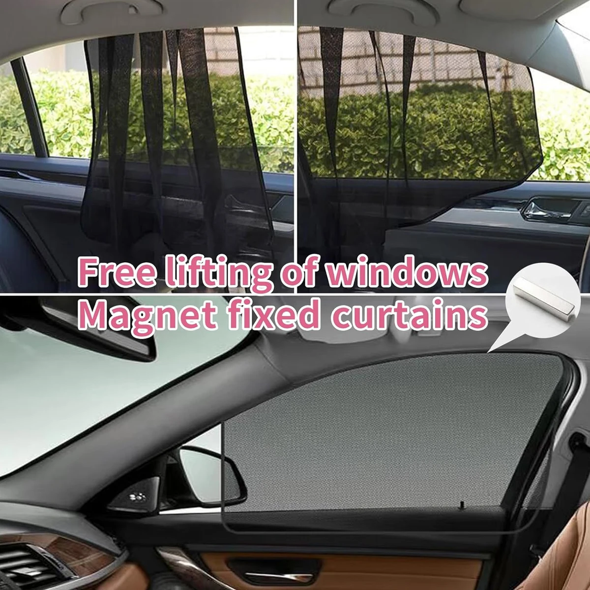 Car Mesh Sunshade Mosquito Proof Car Door Sunshade Net Magnetic Side Window Mesh Screen Curtain