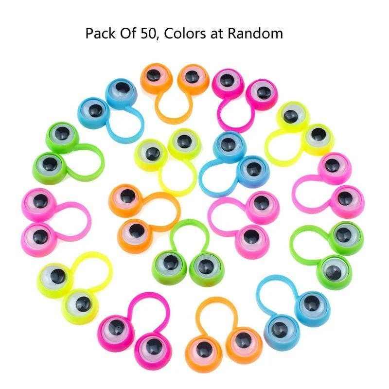 91AC مجموعة حلقة أصابع العين 50 pcs دمى أصابع العين