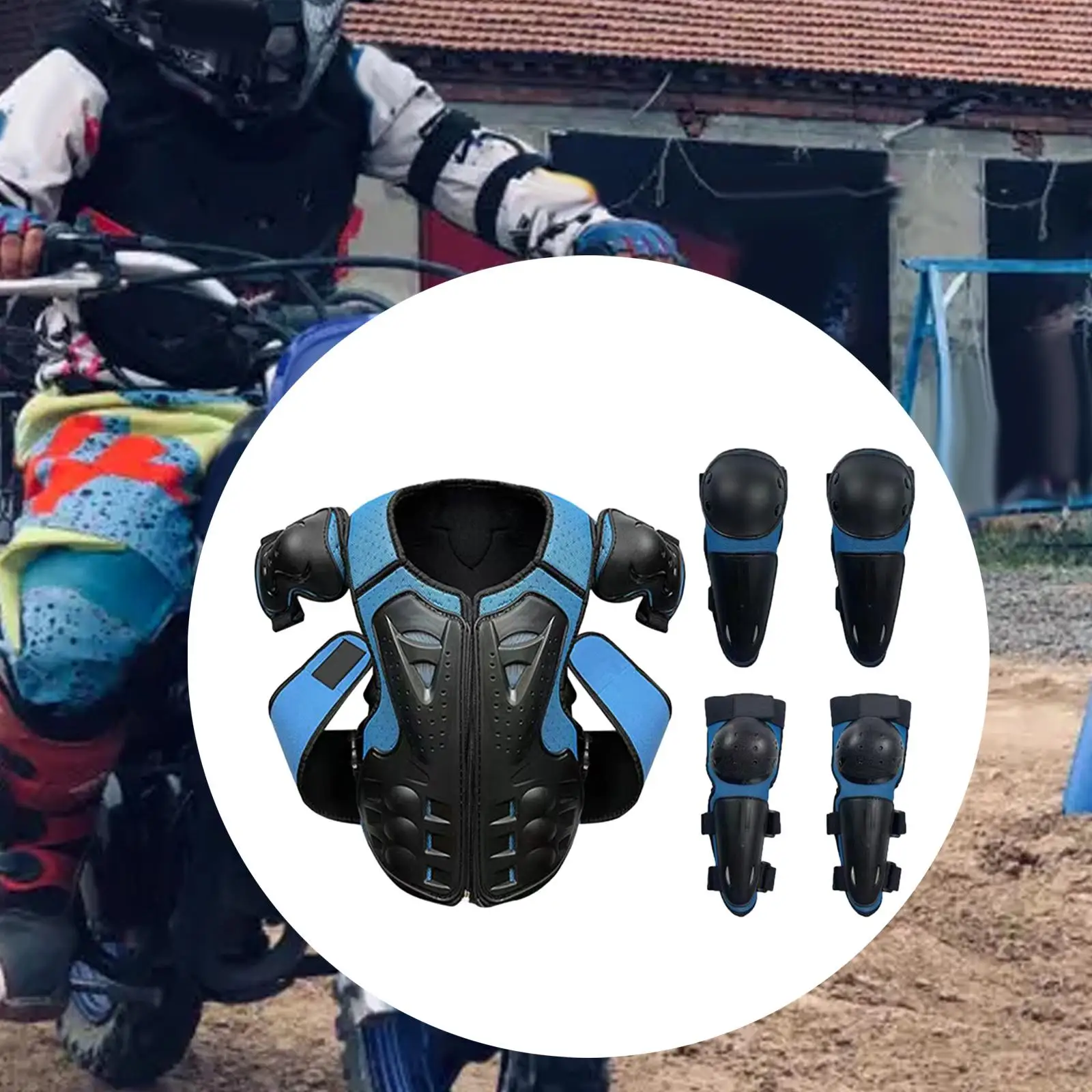 Boys Girls Motorcycle Armor Jacket Protective Body Gear with Chest Shoulder Spine Protectors for Cycling