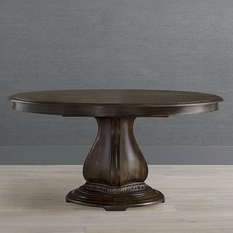 

Round dining table Villa dining room Household solid wood table Small apartment living room Round dining table