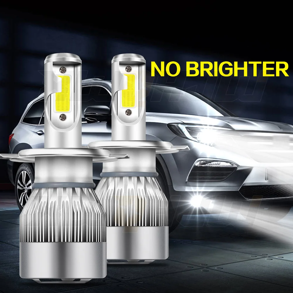 

XWQHJW 2PCS Car lights H4 Super Bright LED Headlights High Low Beam Fog Light Bulb White Minisize Car accsesories