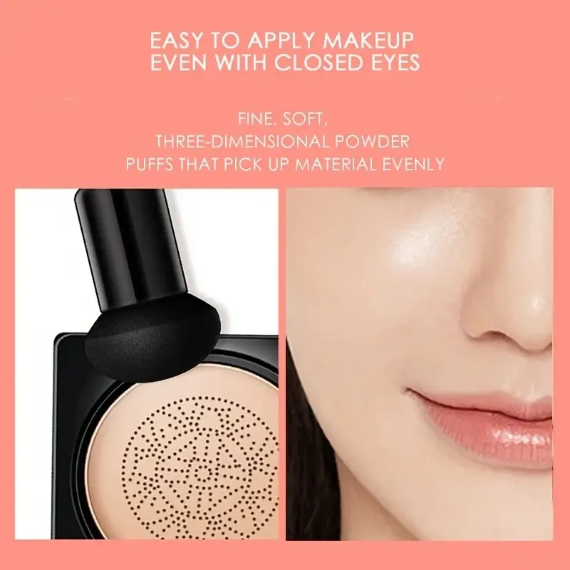 BB Cream Mushroom Head Air Cushion Powder Puff Moisturizing Brightening Foundation Concealer CC Cream Base Makeup Cosmetics Gift