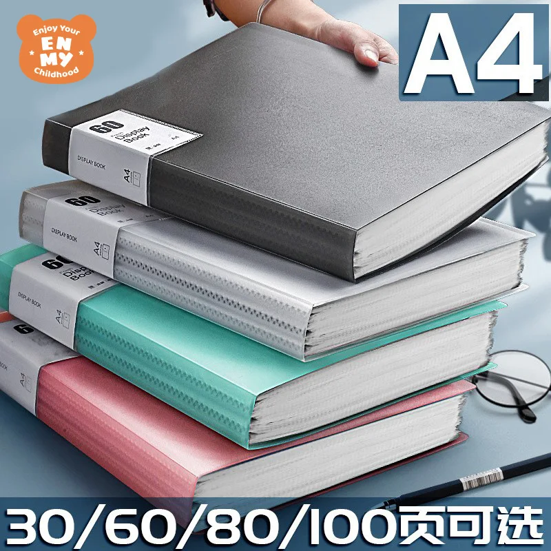 5 Colors A4 Plastic Budget Binder File Folders Documents Booklet Leaflet 30/60/100 Pages Office Student Supplies Desk Organizer
