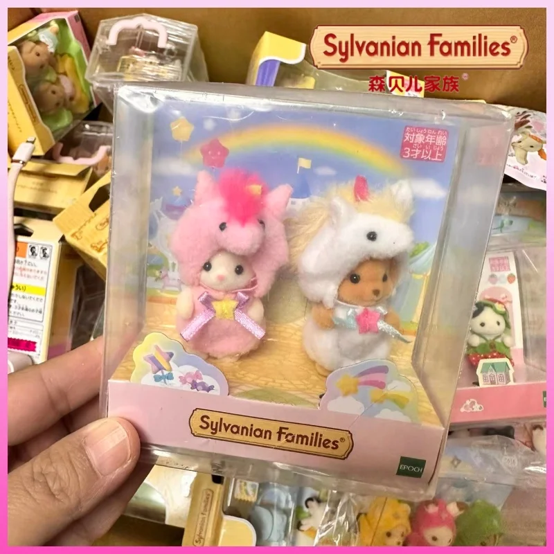 Original Japan Sylvanian Forest  Anime Figures Christmas Set Robot Unicorn Attack Toy Dressing Party Doll Festivals Limited Gift