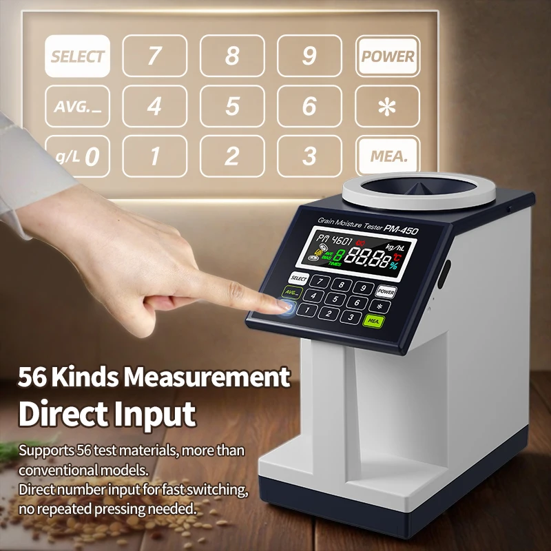

Portable Digital Grain Moisture Meter, Measuring 1-40% for Barley, Corn, Black Pepper, and 56 Varieties of Vegetable Seeds