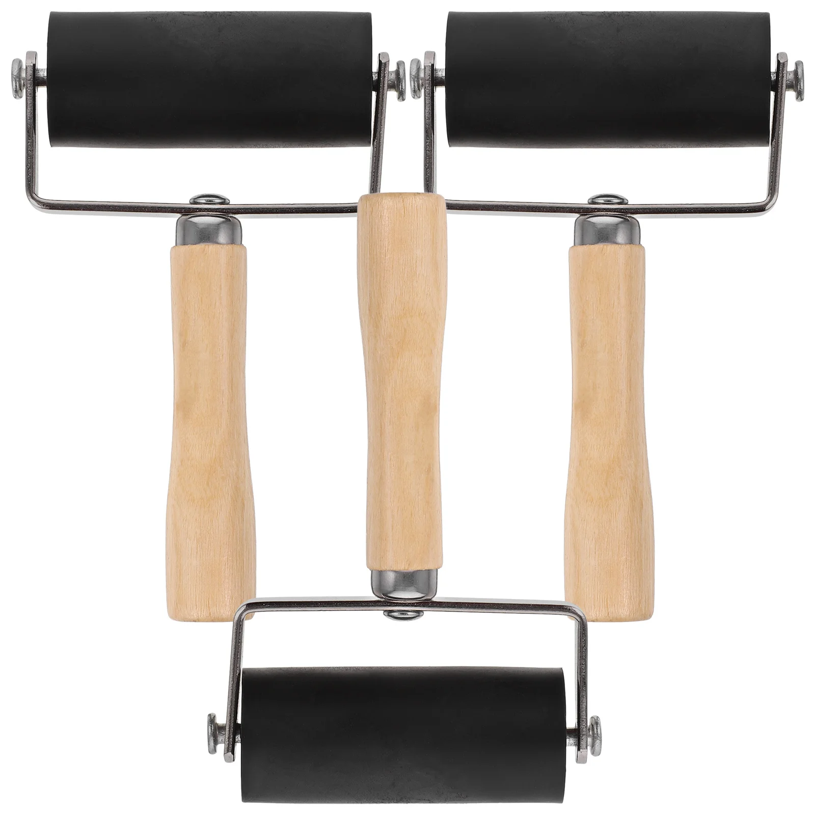 

3Pcs Rubber Roller Printmaking Tool Ergonomic Handle Ink Roller for Painting Craft Printing Rollers