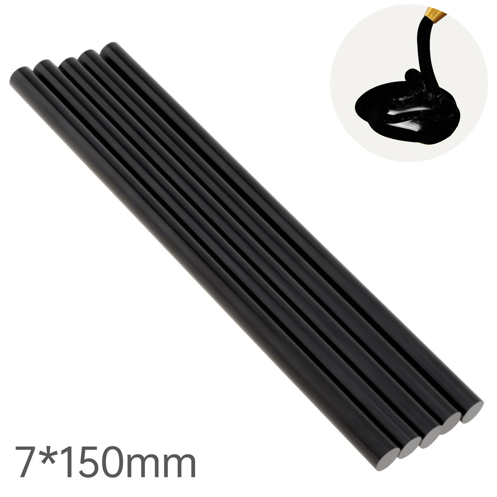 5pcs Black 7 mm Hot Melt Glue Sticks for Electric Glue Gun DIY Craft Decoration Repair Tools Strong Adhesive 7mm Glue Sticks