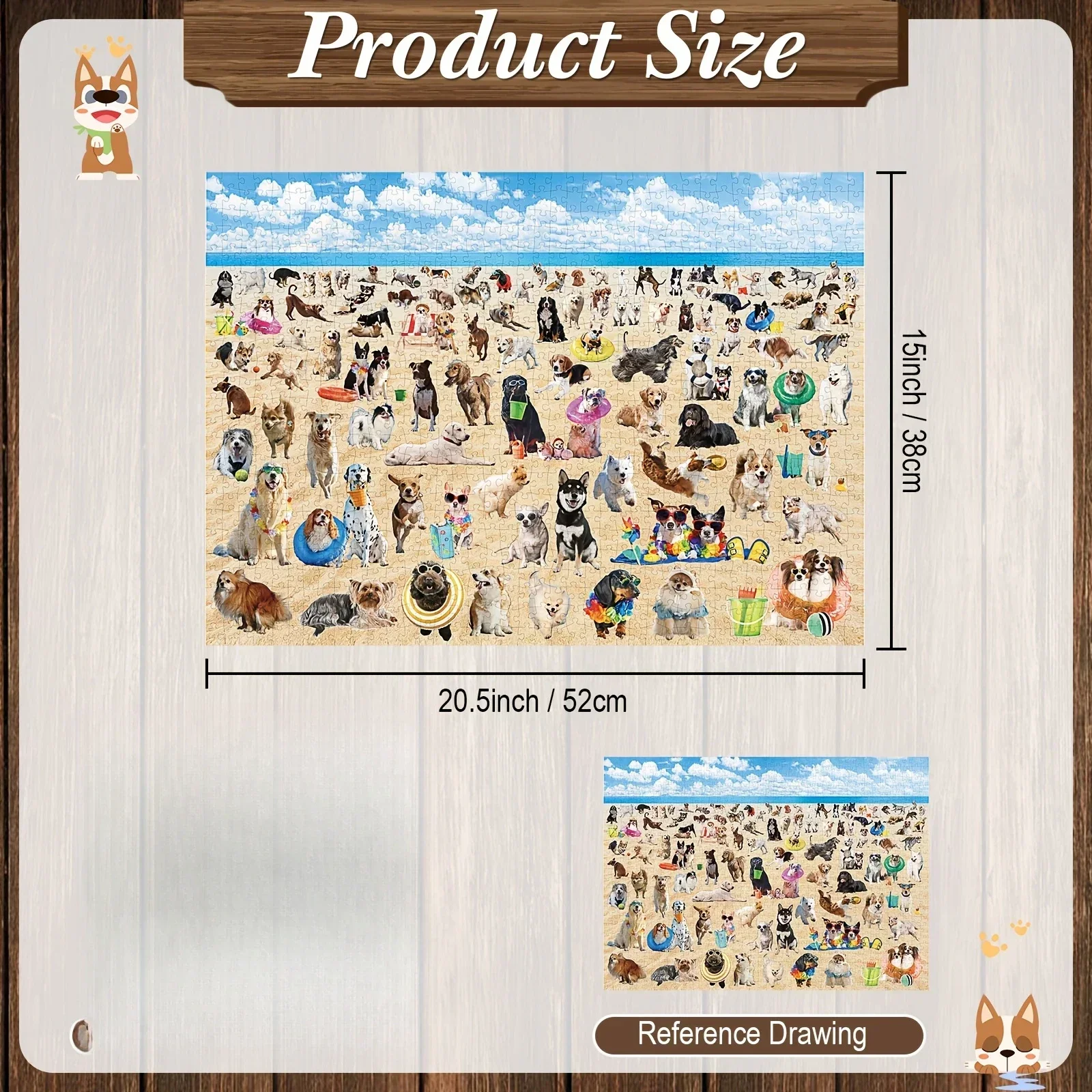 300/500/1000 ชิ้นกระดาษปริศนาชายหาดลูกสุนัขจิ๊กซอว์ปริศนางานศิลปะที่ละเอียดอ่อนของขวัญสำหรับผู้ใหญ่วัยรุ่นที่สมบูรณ์แบบสำหรับห้องนั่งเล่นตกแต่งบ้าน