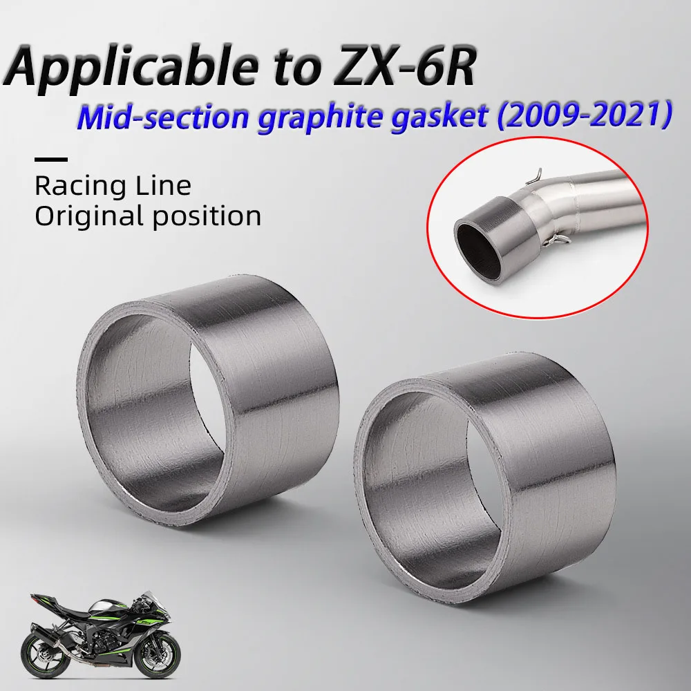 

Motorcycle Exhaust Muffler Escape Moto Middle Link Pipe O-Ring Gasket Seal for ZX6RNon-destructive Installation From 09 - 21