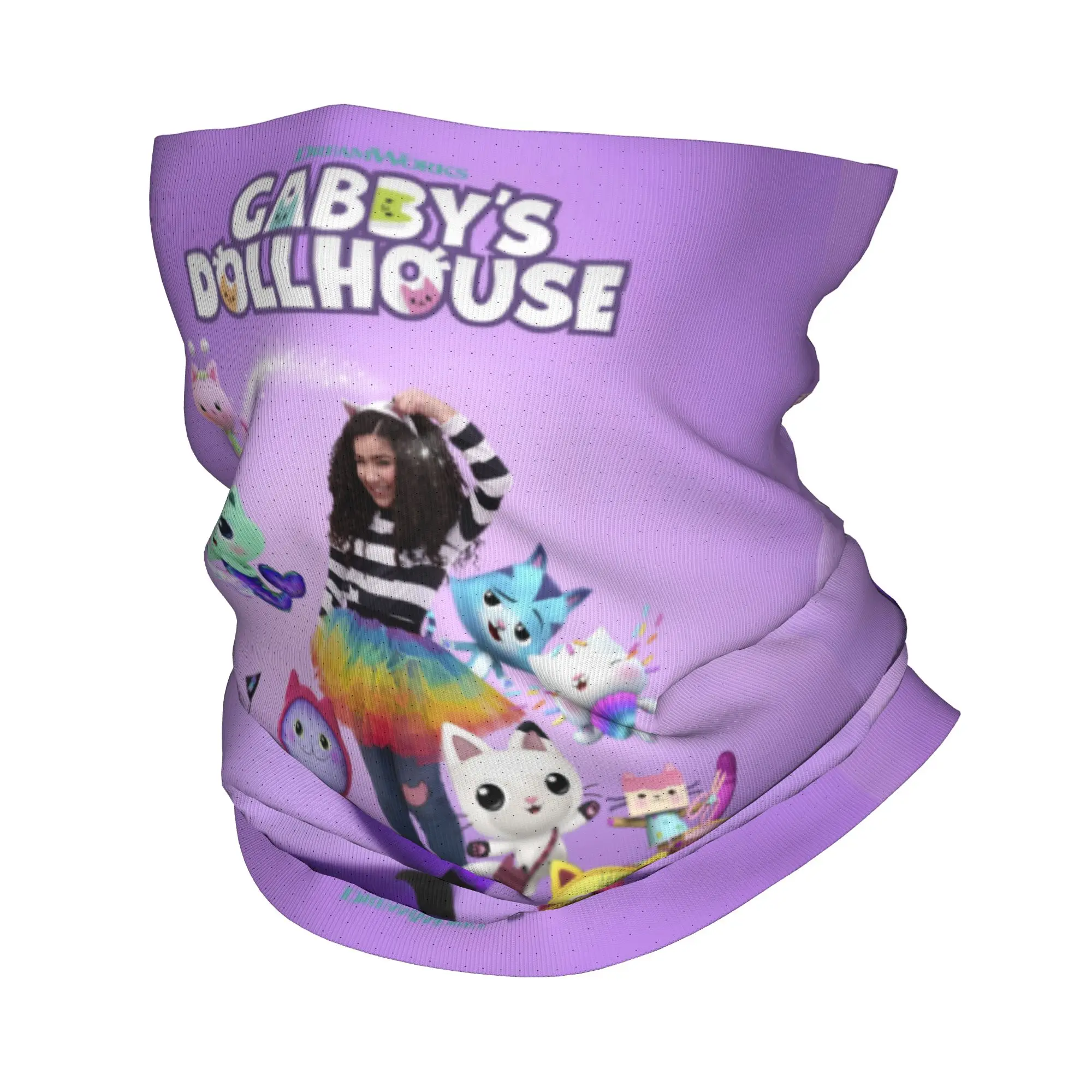 

Custom Gabby Dollhouse Neck Gaiter Men Women Windproof Winter Mermaid Cat Catrat Bandana Scarf for Ski