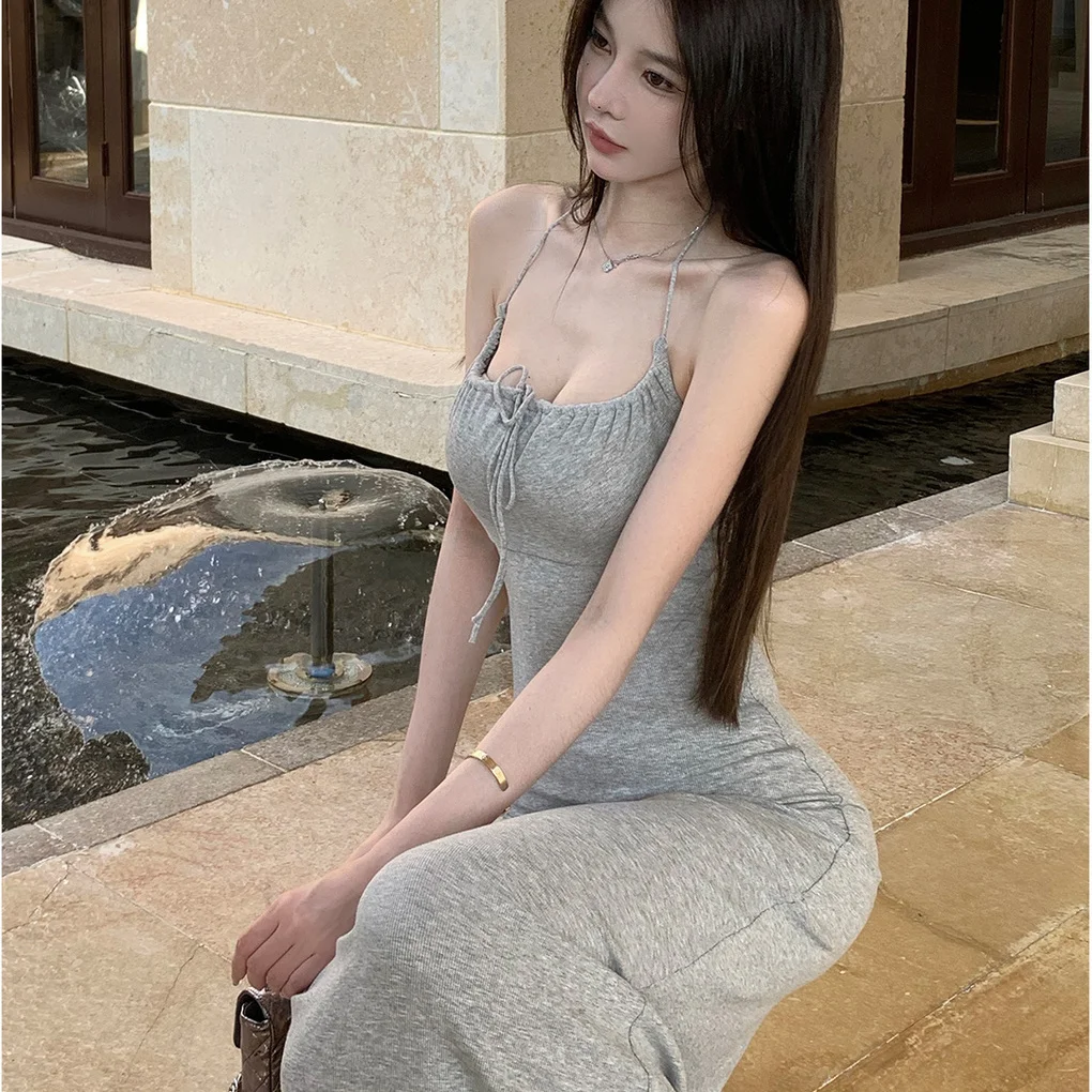 Summer Women Sexy Spaghetti Strap Homedress Backless U-neck Long Nightdress Pajamas Dress Female Hot Sling Lingerie Nightwear