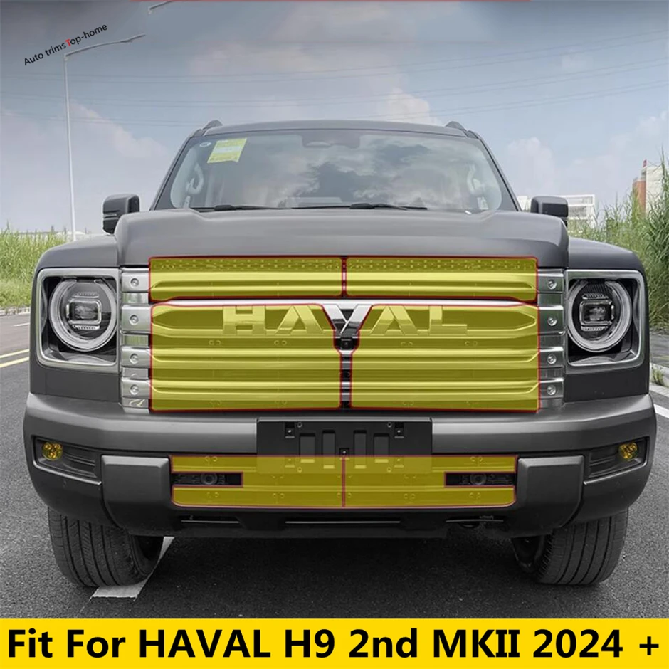 

Front Grille Insect Screening Mesh Insert Net Protection Decor Cover Trim For Great Wall GWM Haval H9 2024 2025 Car Accessories