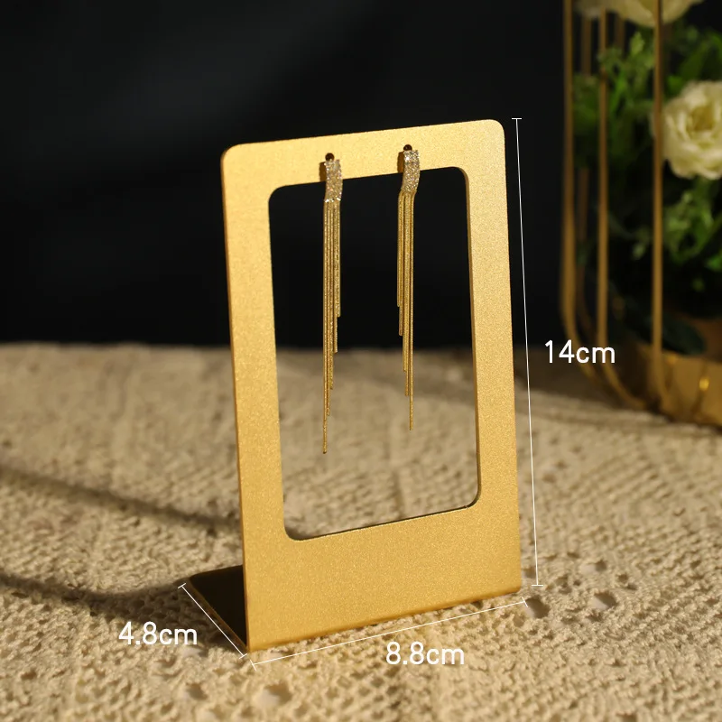 Jewelry Earrings Display Stand Holder T Bar Rack Tower Metal Earring Bracket Organizer Ear Studs Hanging Storage Shelf