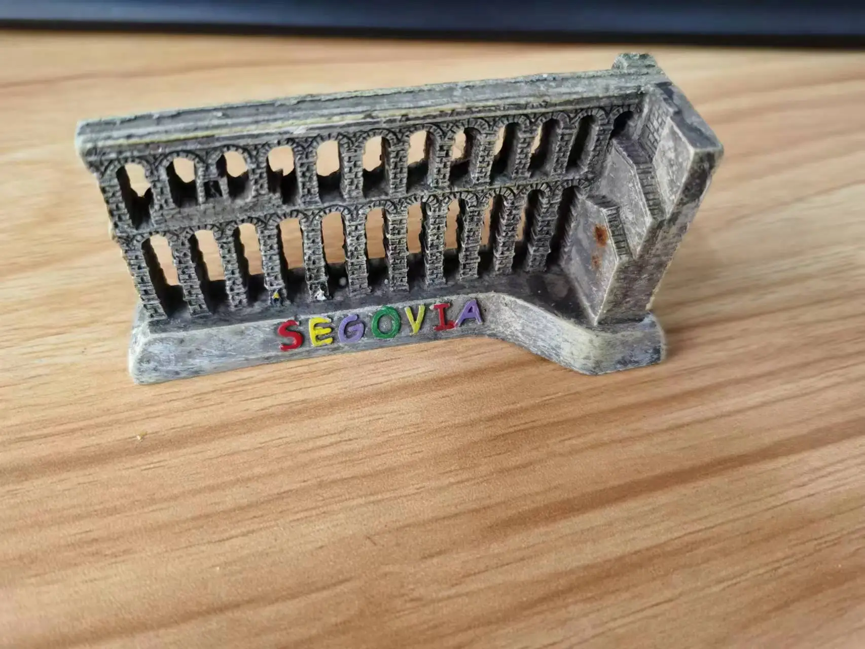 

Resin figure mental psychological therapy building Channel bridge /diversion bridge of ancient Roman aqueduct in Segovia, Spain