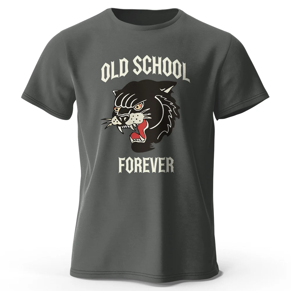 Classic Old School Forever Printed Men's T-Shirt in Vintage Style for Summer Tops Tees Streetwear Fashion