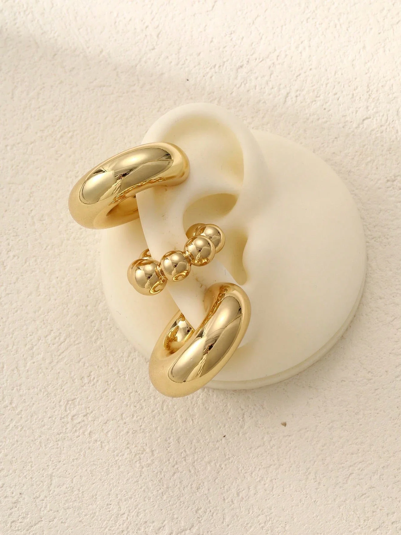 Women's Vintage Coin Pearl Clip-On Earrings, Exaggerated Design