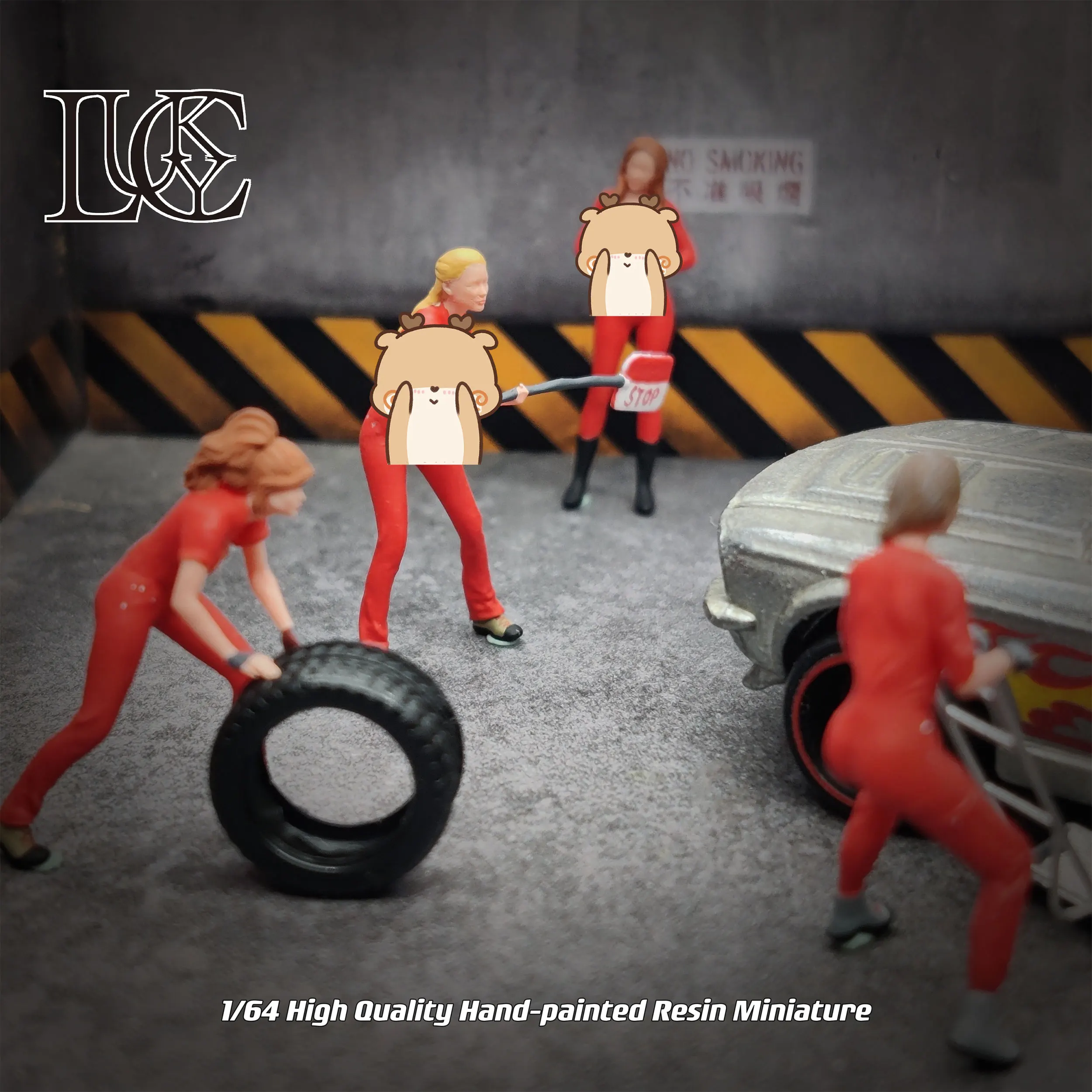 Lucky Studio Diorama 1/64 Scale Figurines Model Female Maintenance Team Collection Miniature Hand-painted