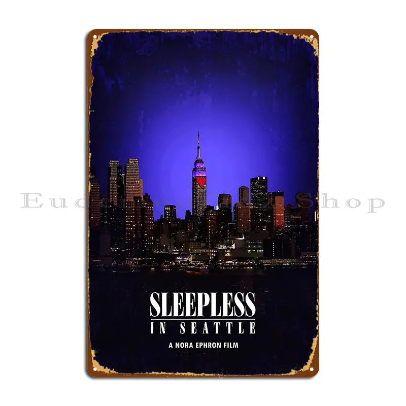 

Sleepless In Seattle Metal Sign Garage Cinema Bar Cave Customized Personalized Tin Sign Poster