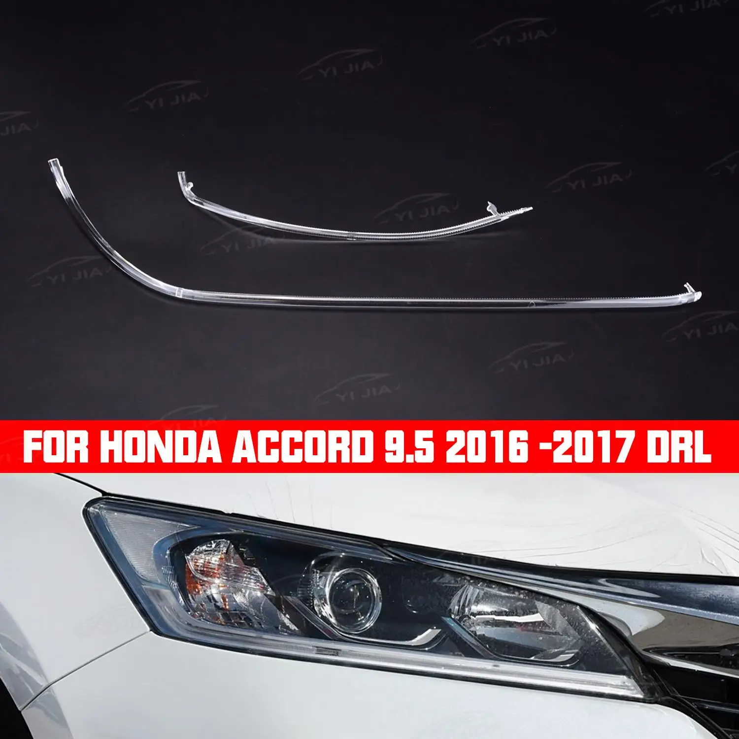 Misura per Honda Accord 9.5 2016-2017 Configurazione bassa DRL LED Faro Luce di marcia diurna Piastra guida Striscia tubo