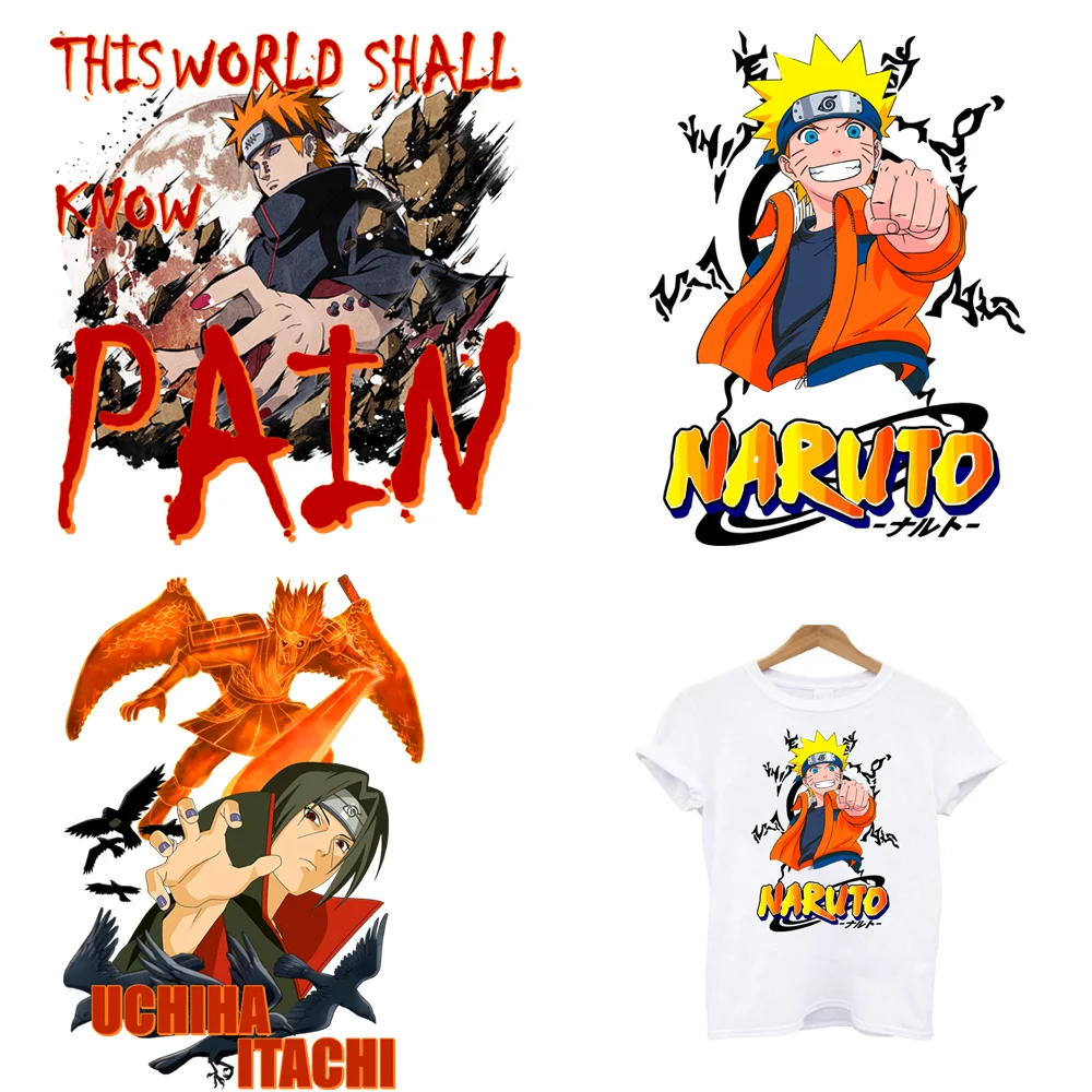 Ironing Applications NARUTO Anime Iron On Patches T Shirt Stickers Clothing Accessories Heat Thermal Transfer Printing Custom