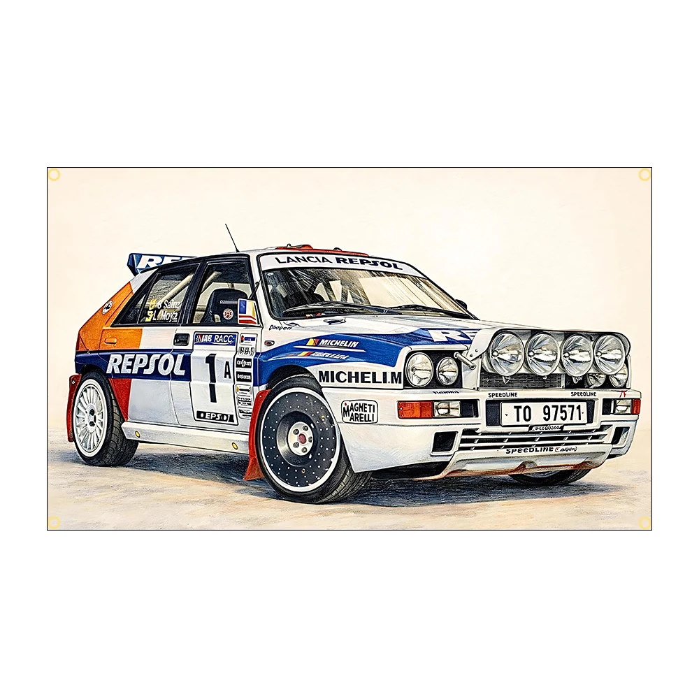 60X90CM 90x150CM L-Lancias Car Flag Polyester Printed WRC Poster Garage or Outdoor Decoration Tapestry