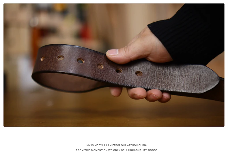 MEDYLA Herrengürtel Top Leder Lässiger hochwertiger Gürtel Vintage Design Dornschließe Echtledergürtel für Männer Geschenkbox – Detail 10