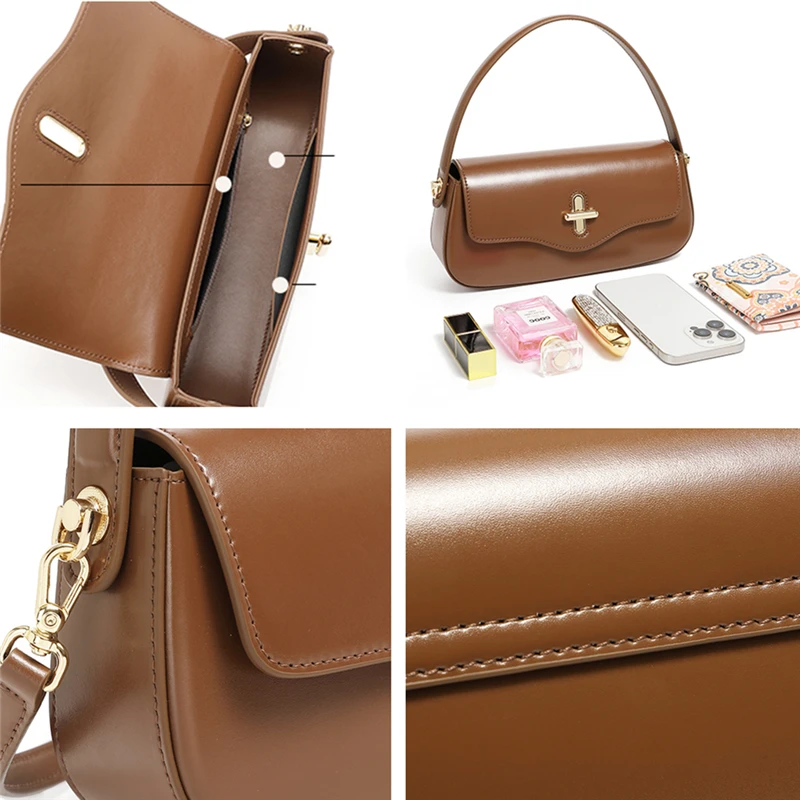 Burminsa Cowhide Genuine Leather Tote Shoulder Bags For Women 2026 Luxury Designer Large Capacity Shopper Work Ladies Handbags