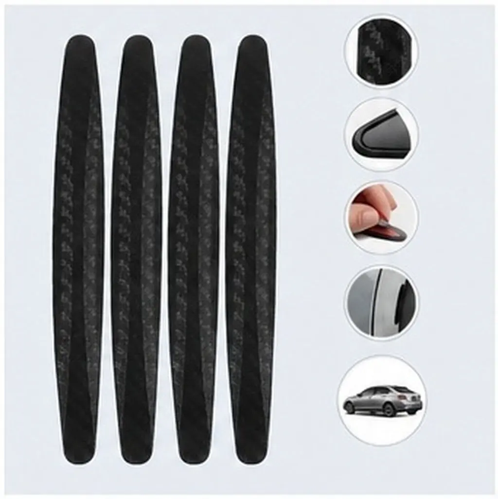 4Pcs Car Side Door Strip Protector Edge Guard Anti-Bump Door Protection Strip for Most Vehicles Easy Install Sturdy Material