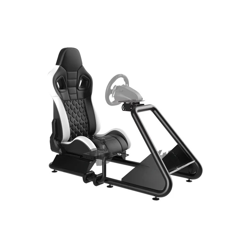 Metal Adjustable Racing Simulator Cockpit Set with Pedals, Car Game Sports Seat