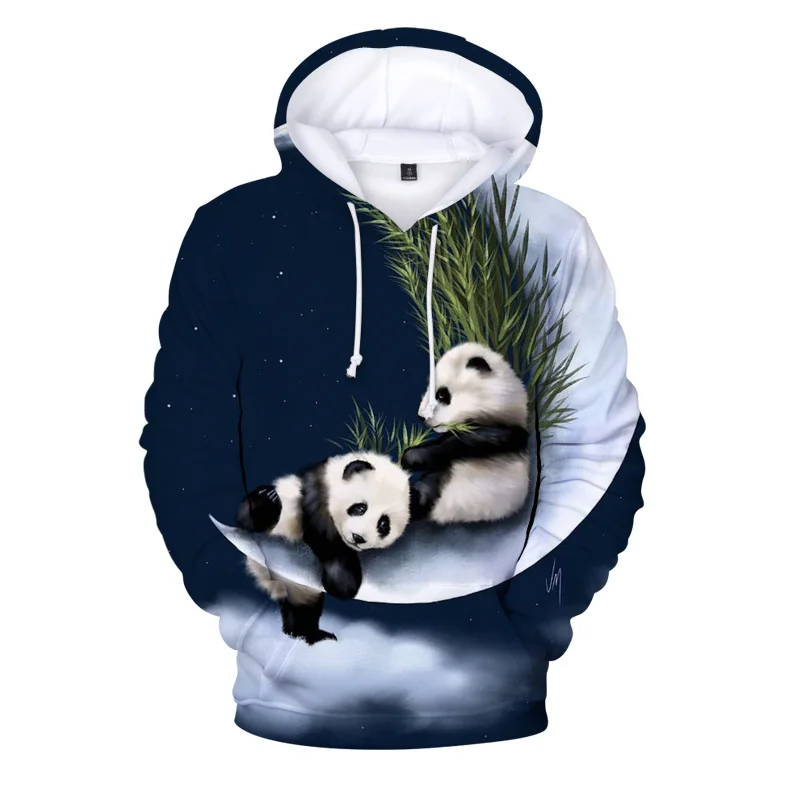 Sudaderas con capucha con estampado 3D de Panda para hombres y niños, ropa de calle divertida, sudaderas con capucha Unisex, ropa Harajuku, Top de invierno