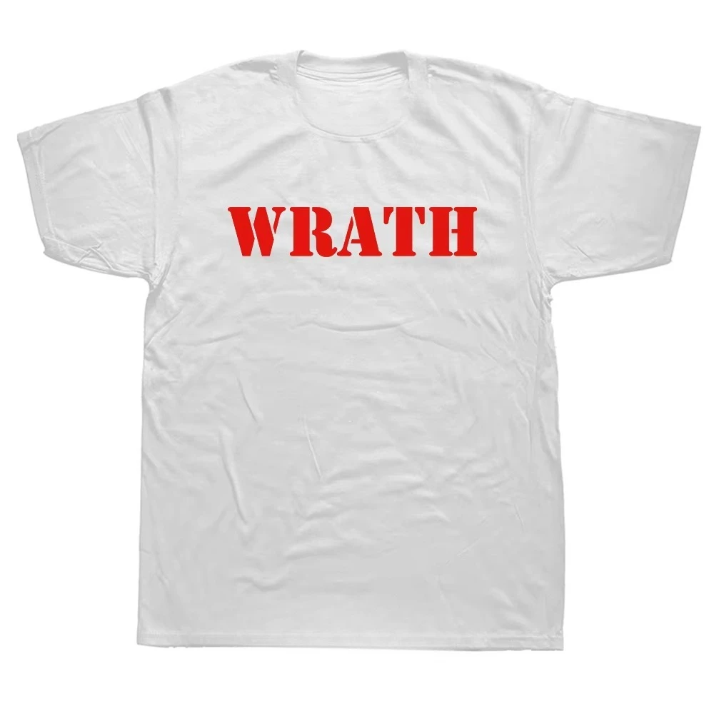 Limited WRATH Natural Selection Logo Printed T Shirt For Men Male Cotton Short Sleeve Streetwear O Neck Funny T-Shirt Tshirt